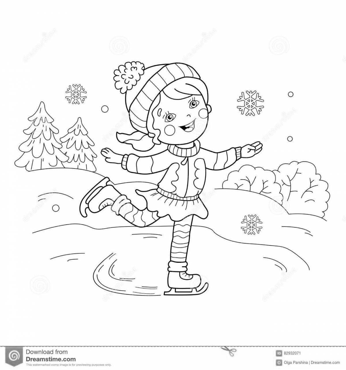 Exquisite ice rink coloring page