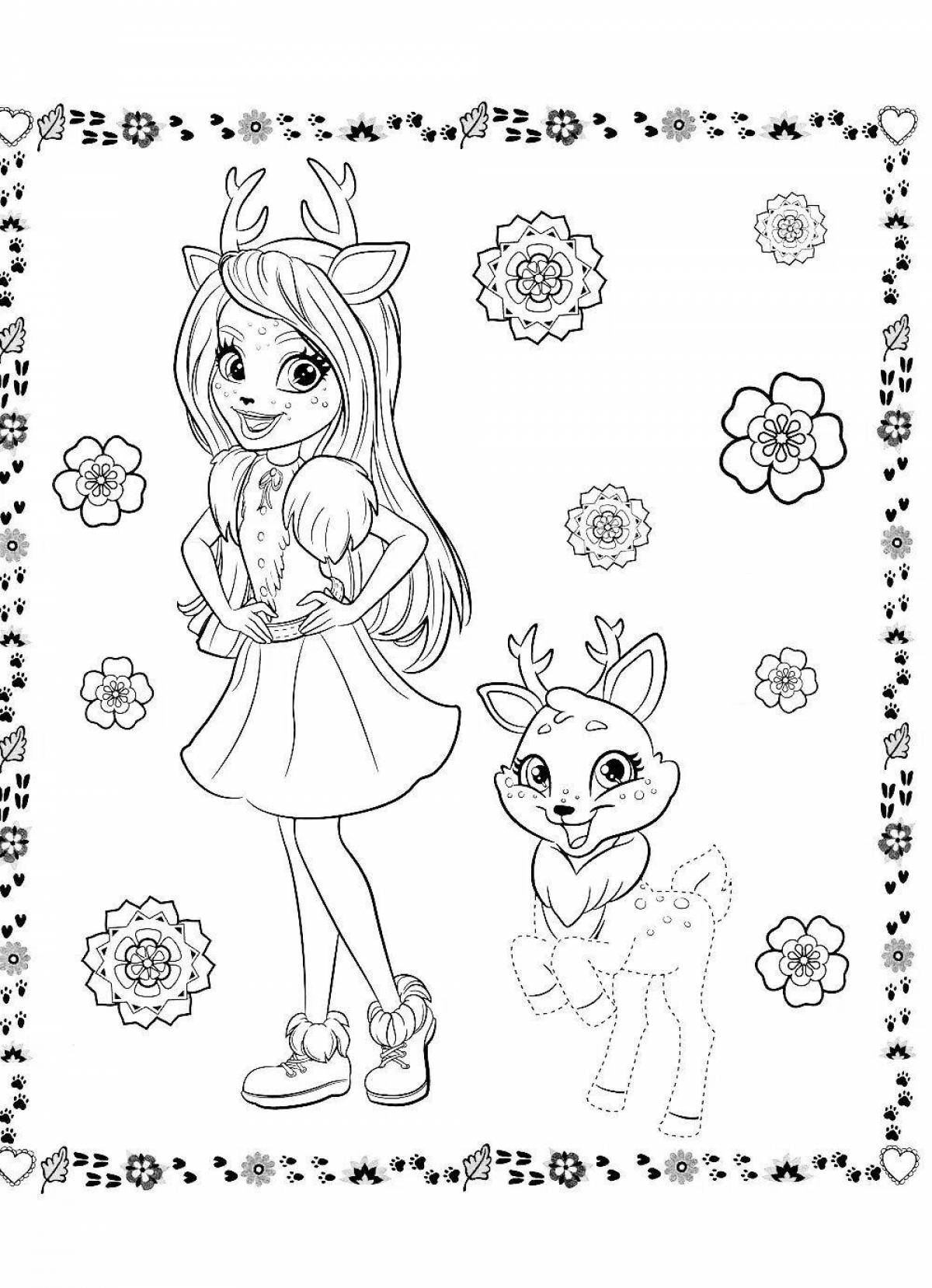 Colorful pegasus coloring page