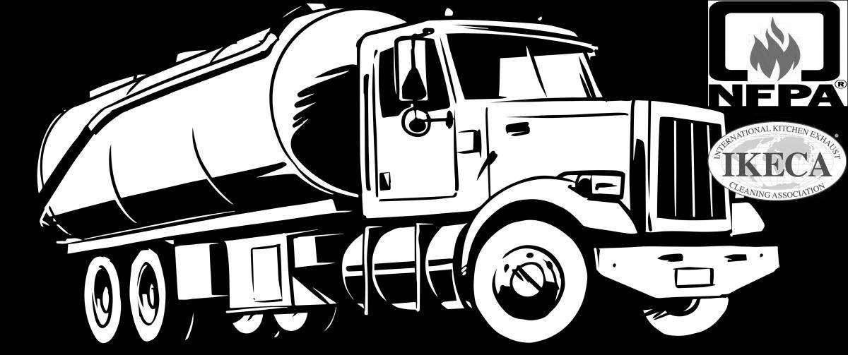Coloring page tempting fuel truck KAMAZ