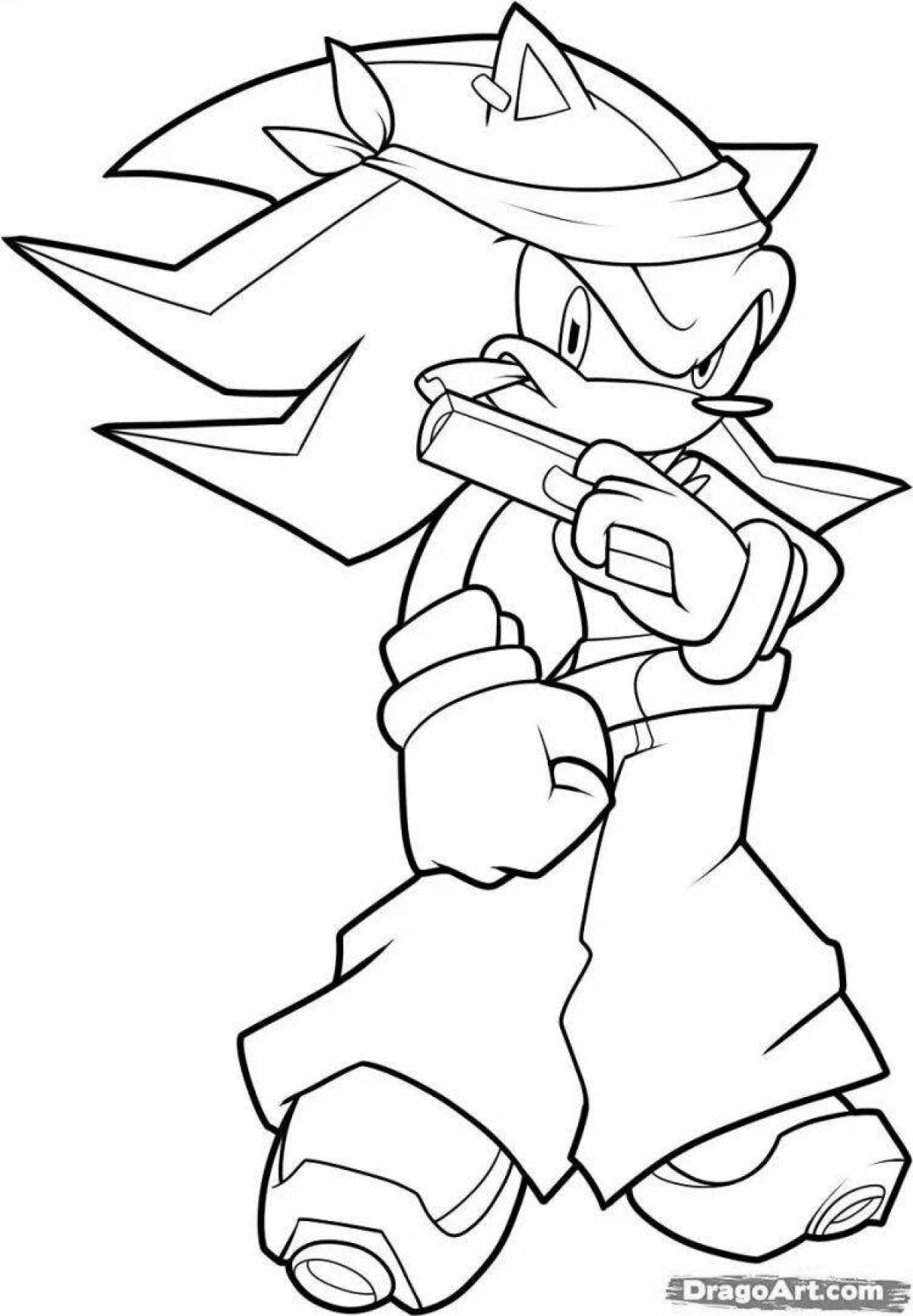 Coloring page of bright metallic shadows