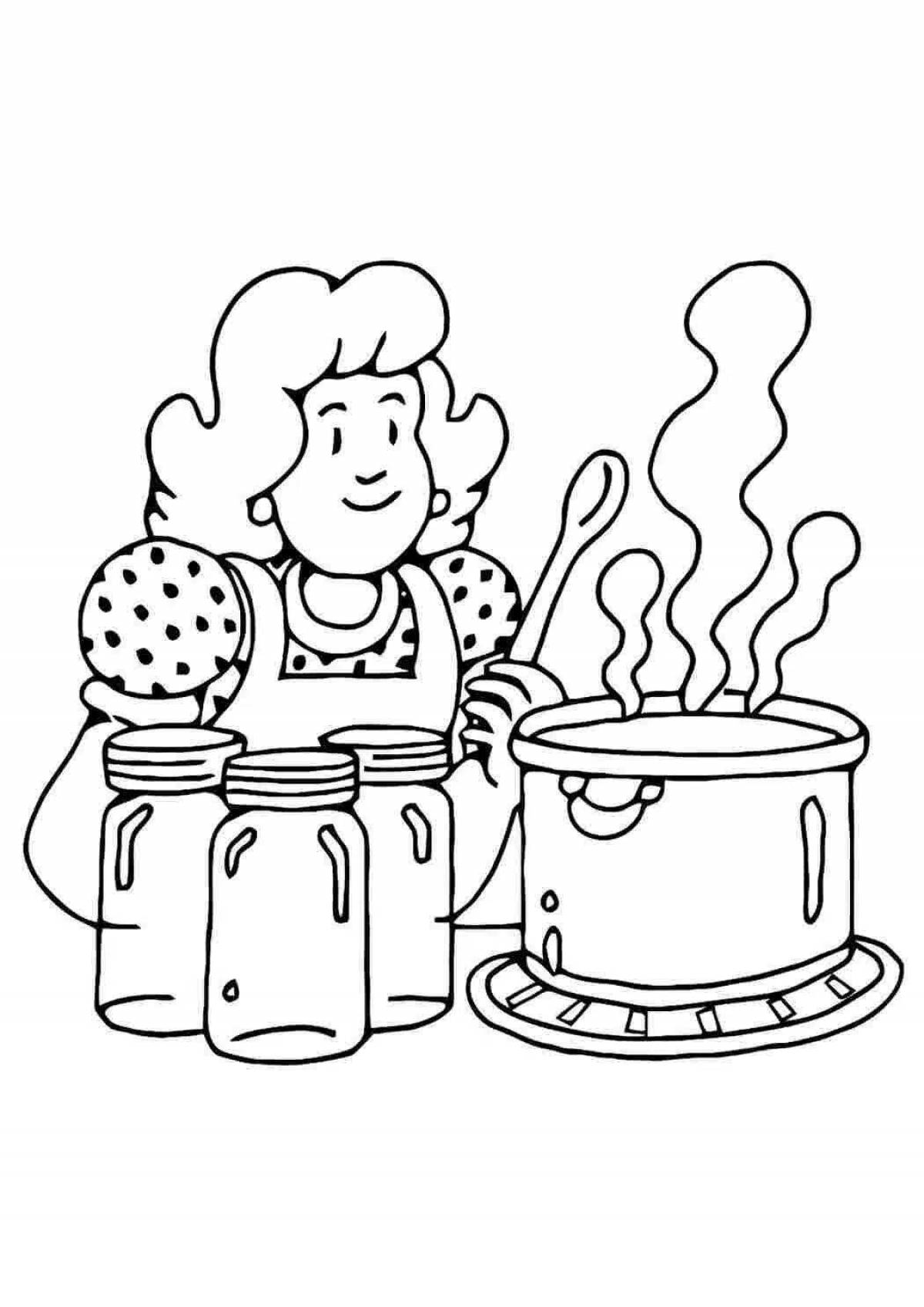 Colorful fire friend coloring page