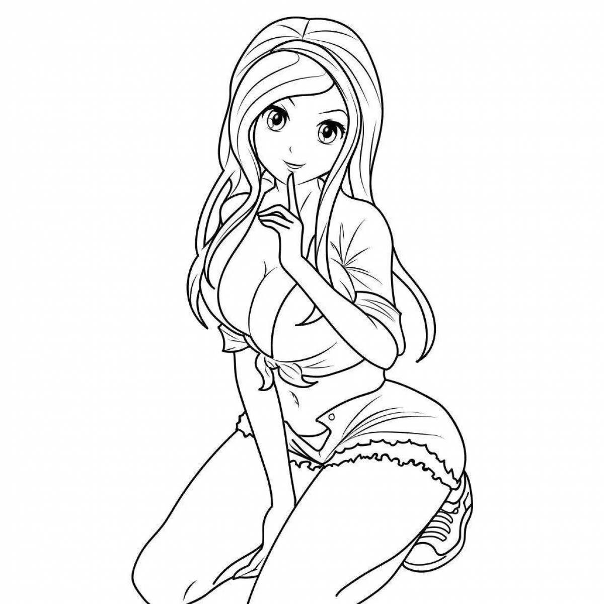 Cute coloring page 18 for girls