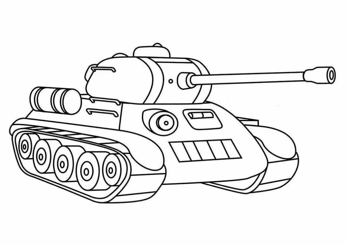 Страница раскраски волшебный танк