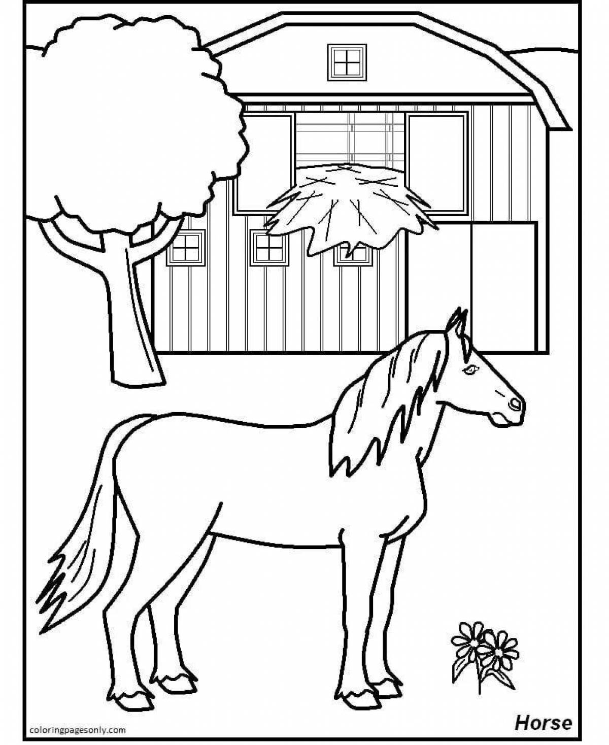 Fabulous animal house coloring page