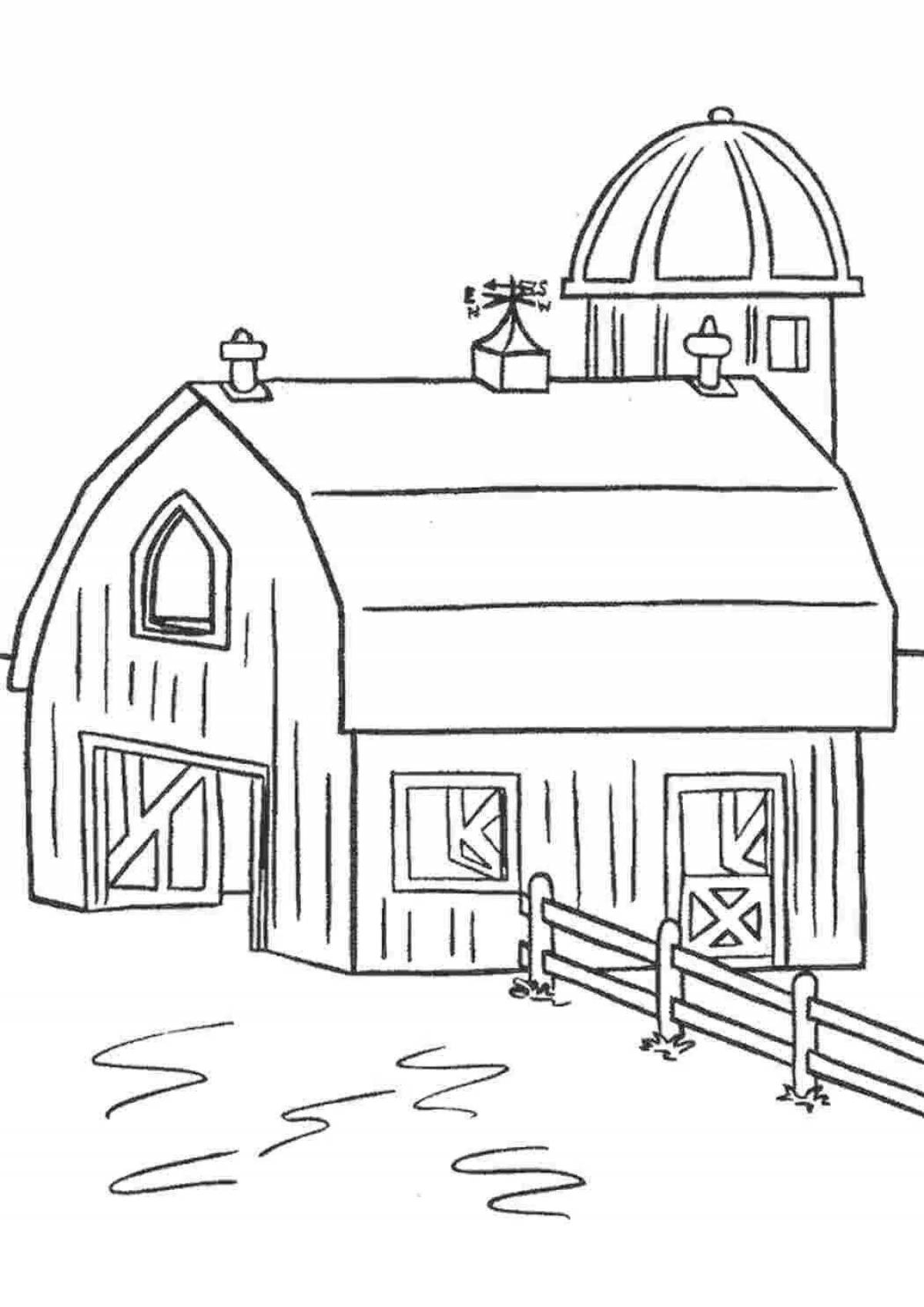 Coloring cute animal house