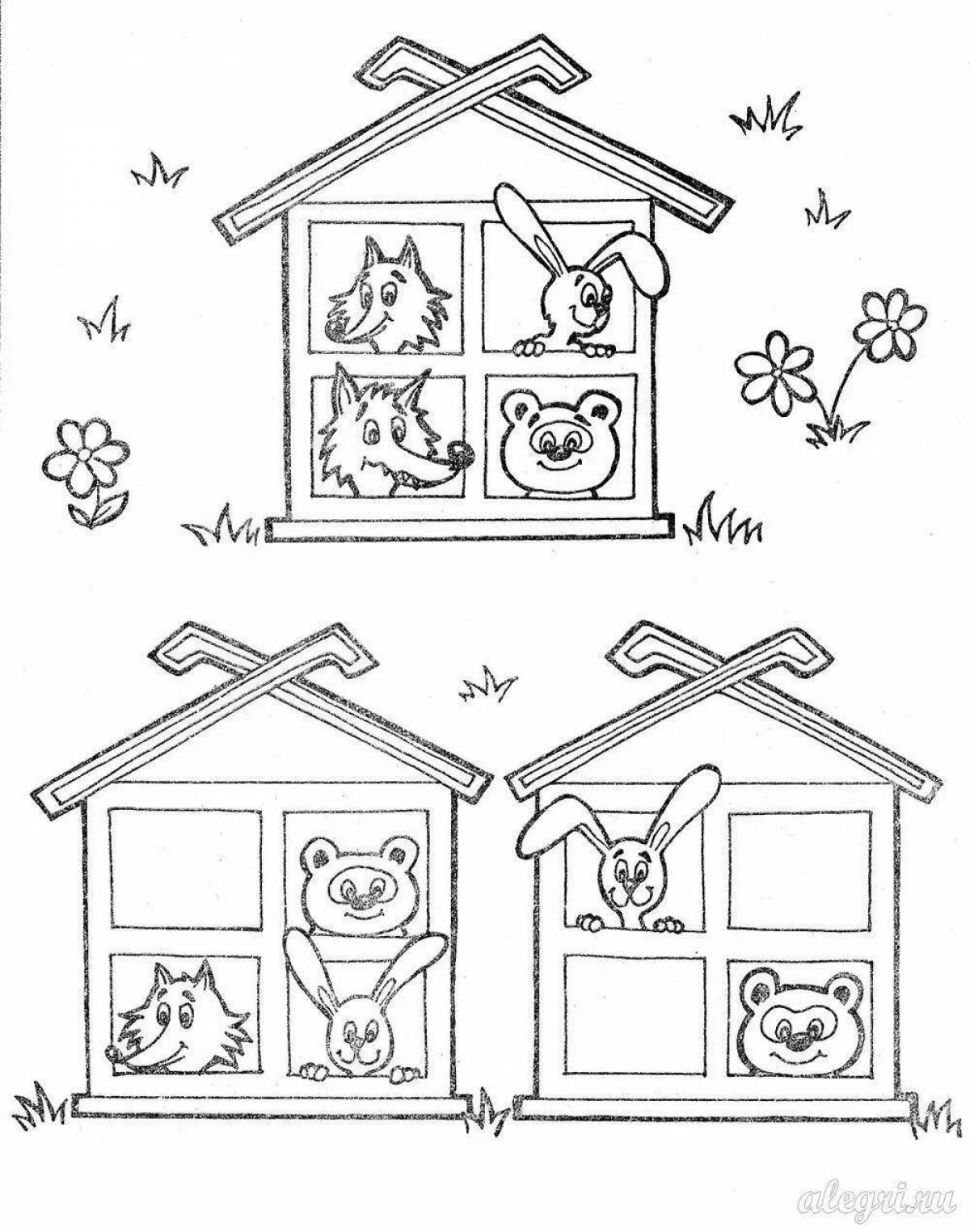 Coloring page greeting animals