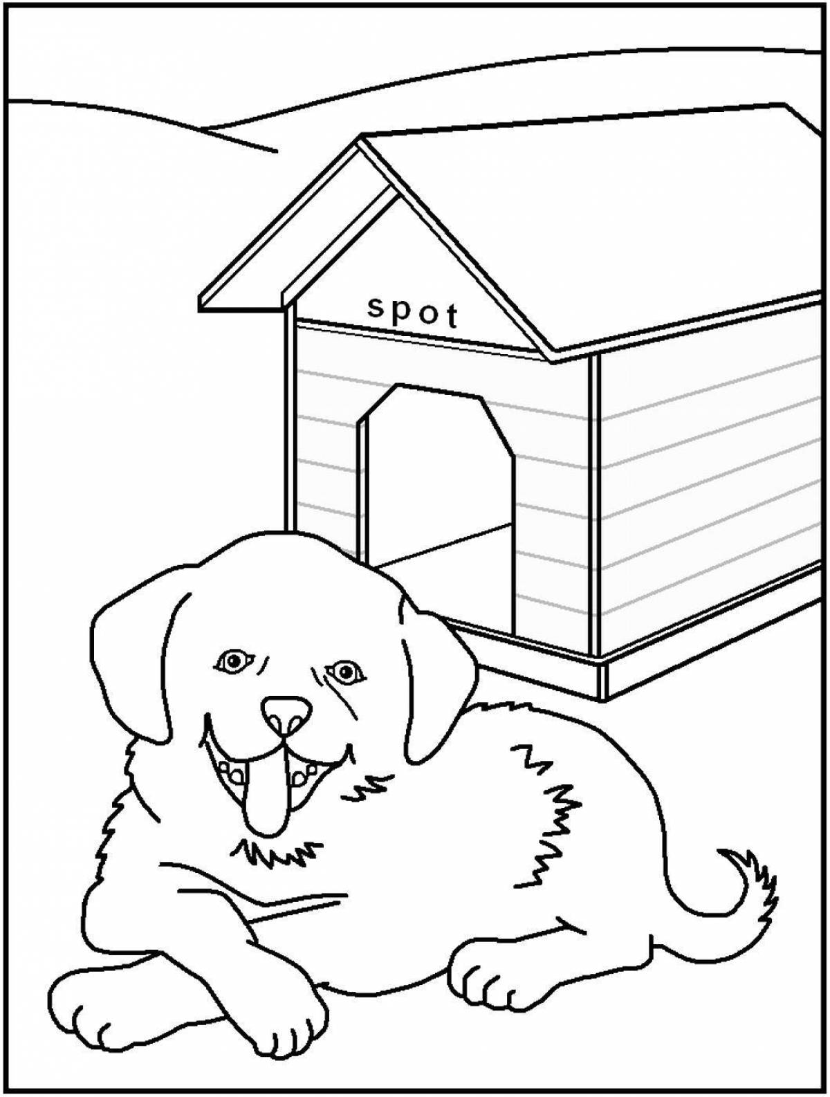 Coloring page serene animal house