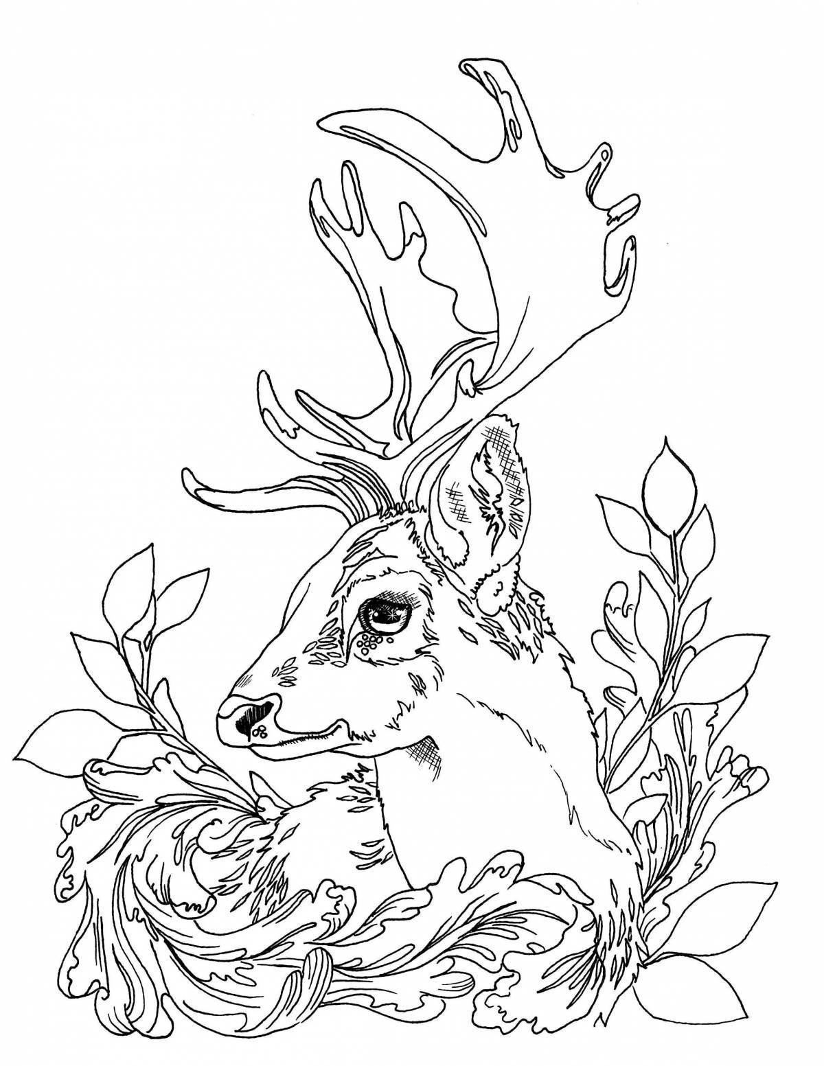 Happy deer drawing