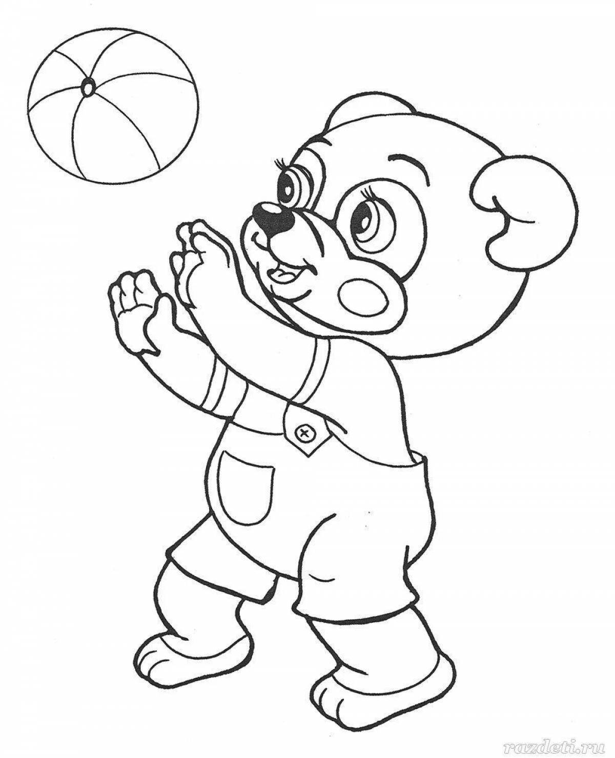 Adorable super bear coloring page