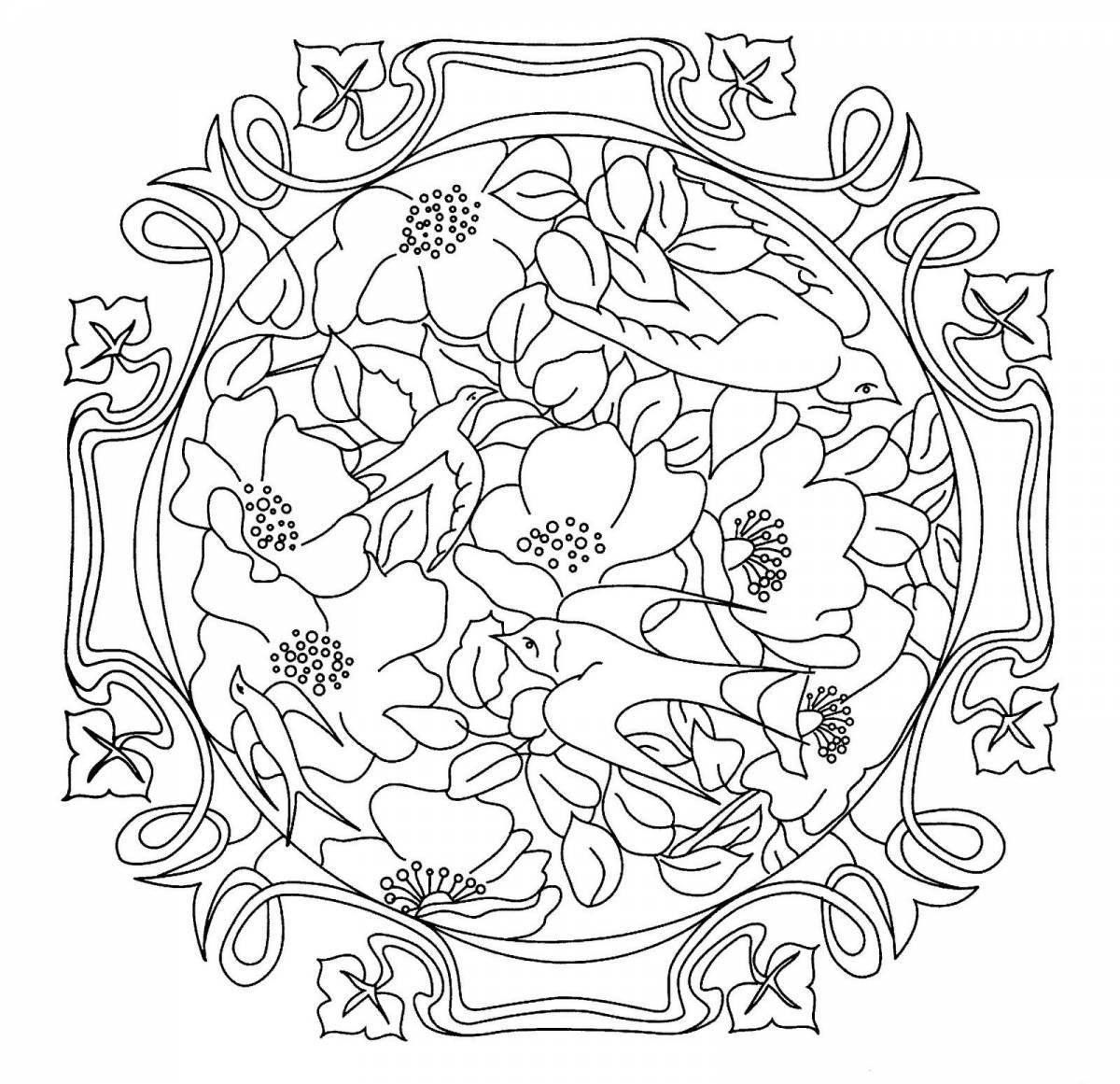 Coloring book with gorgeous floral patterns