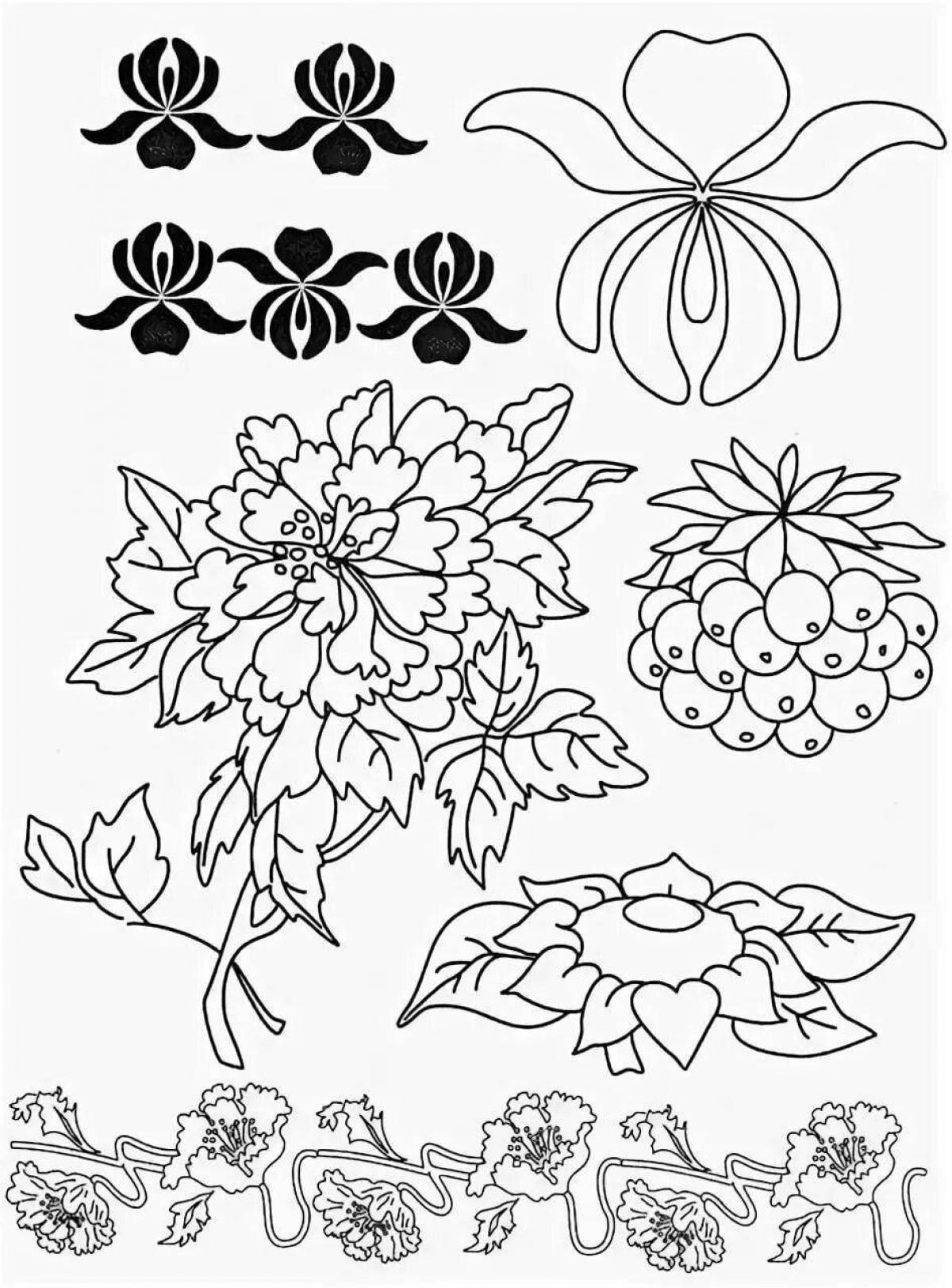 Coloring page charming flower ornament