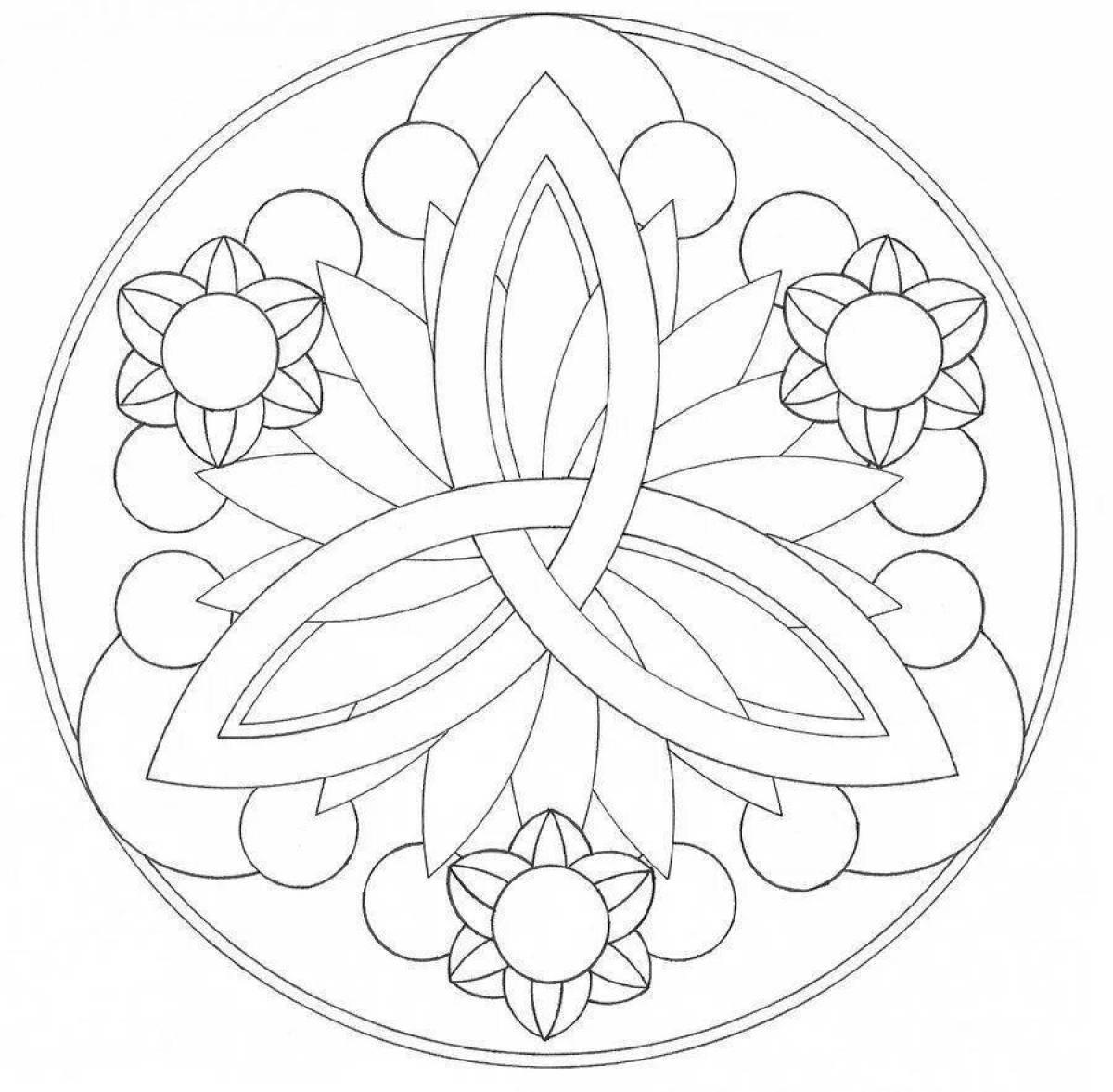 Intricate floral coloring page