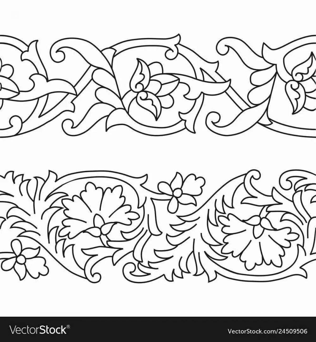 Coloring page unusual flower ornament