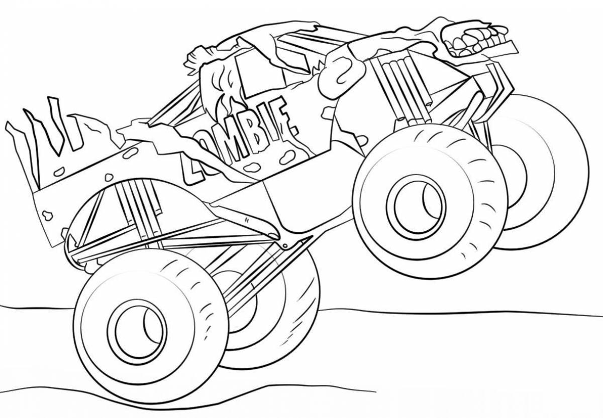 Glowing cybertruck coloring page