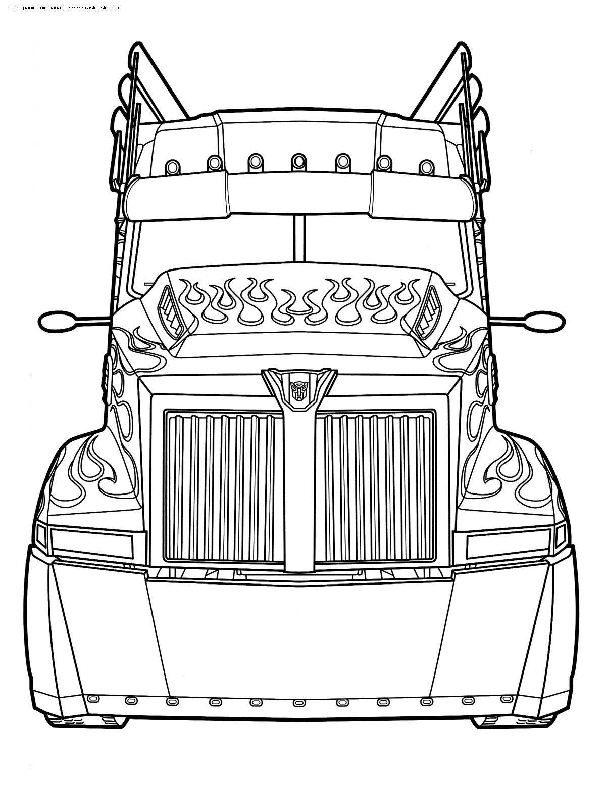 Dazzling cyber truck coloring page