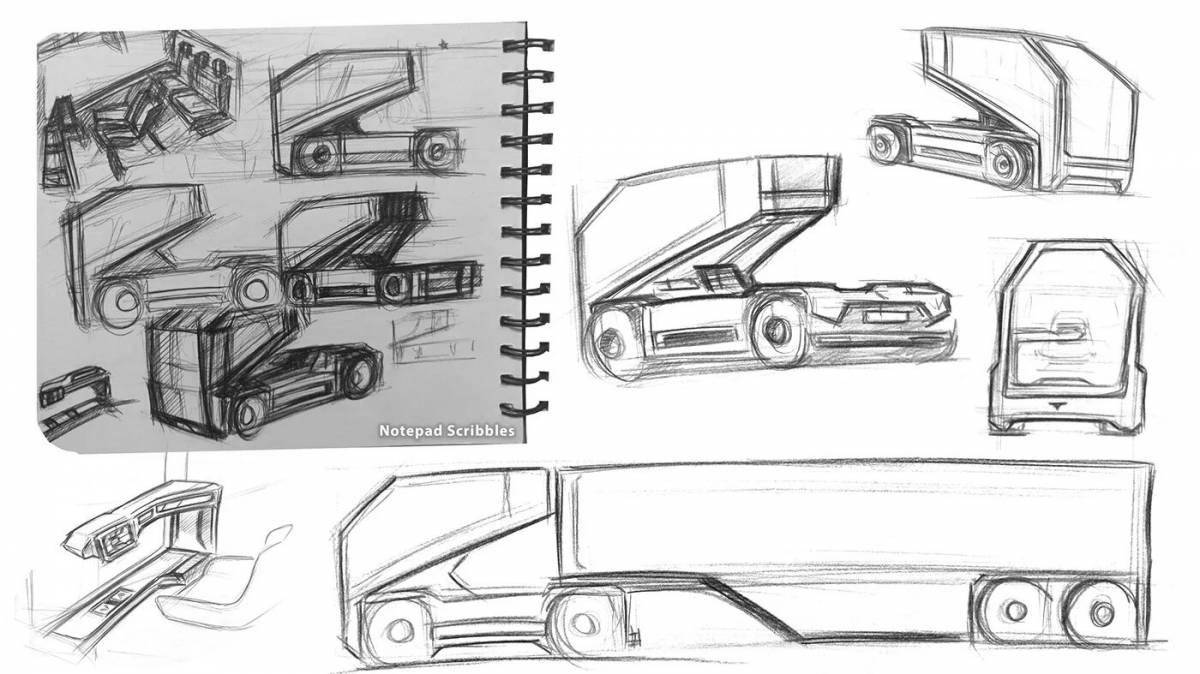 Great coloring cyber truck