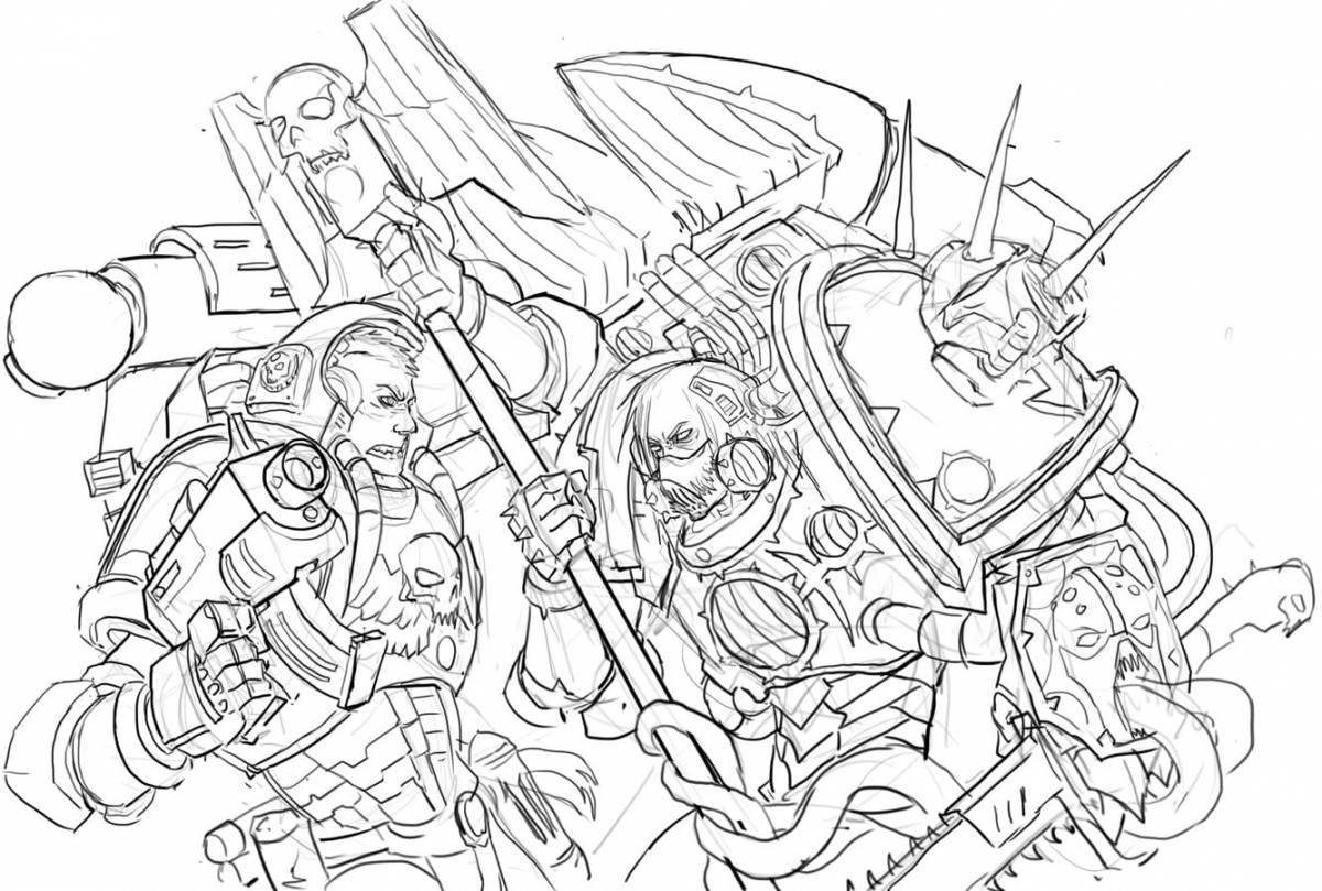 Splendor of warhammer 40000 coloring page