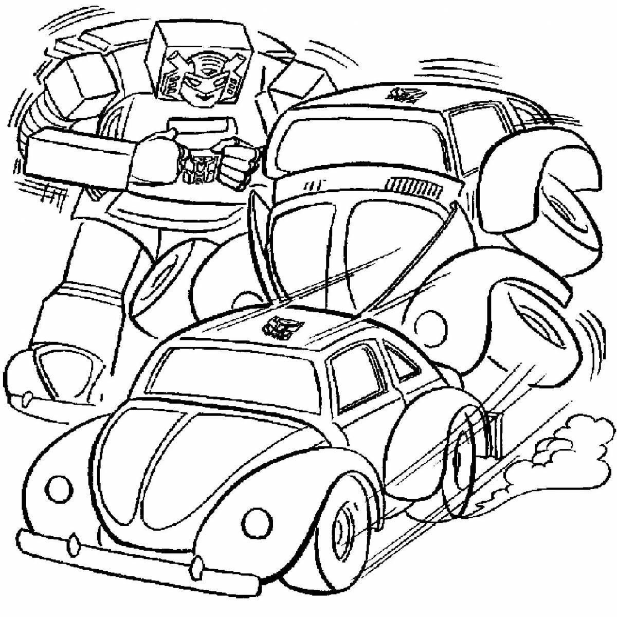 Colouring colorful cars transformers