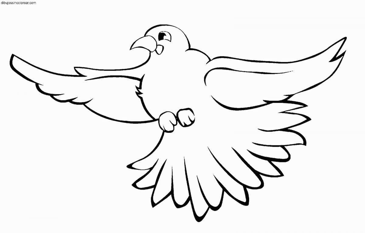 Colorful flying birds coloring page