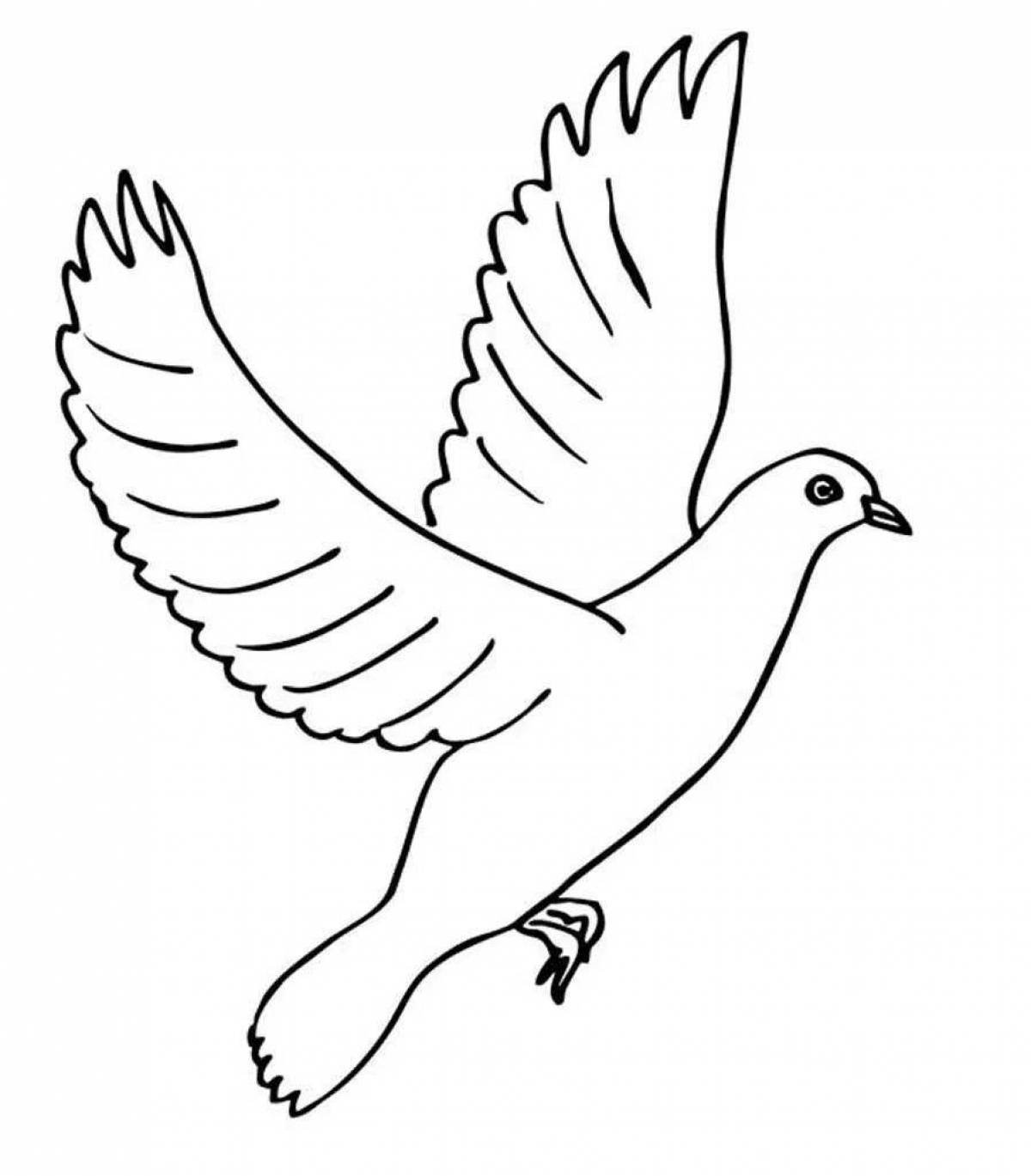 Violent flying bird coloring page