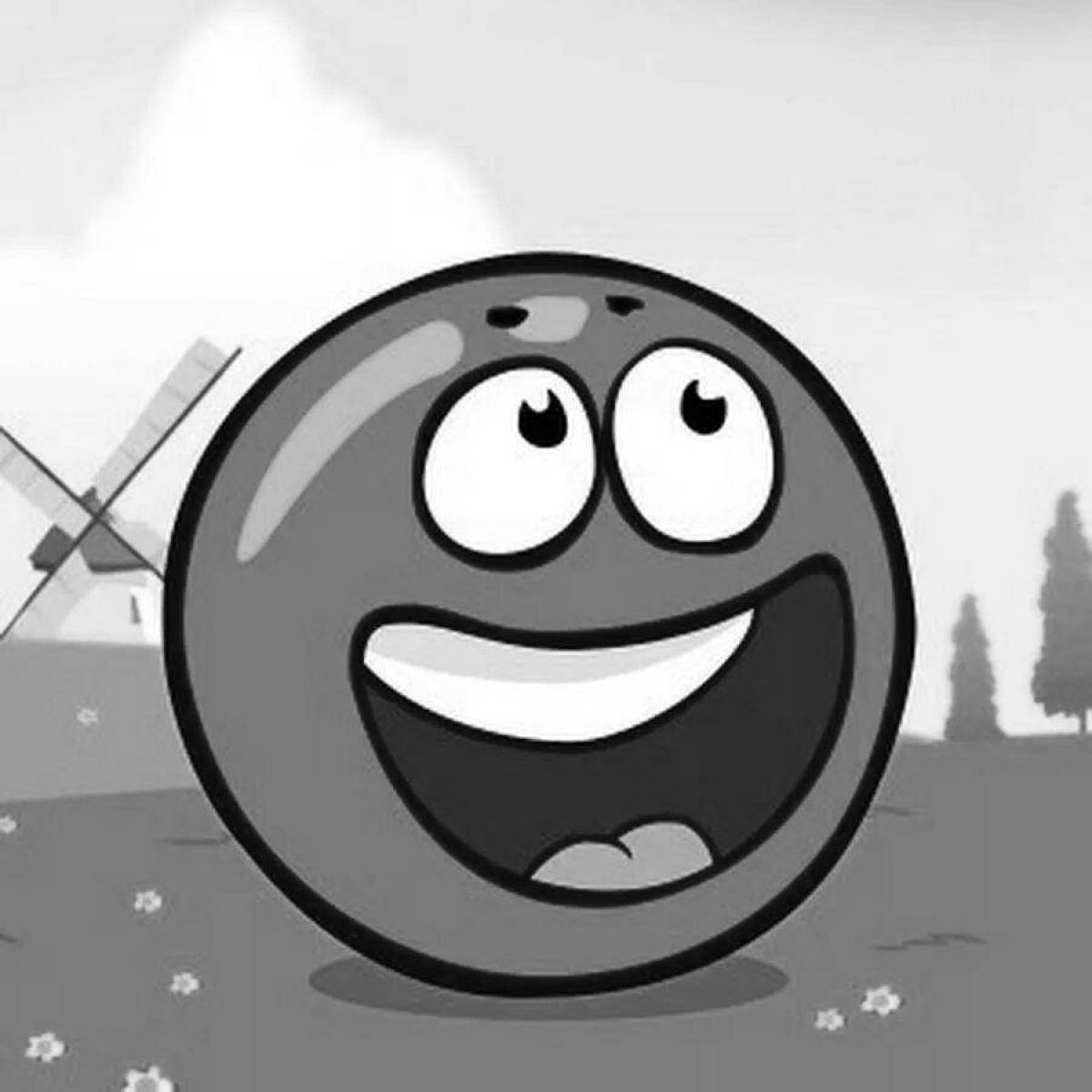 Animated red ball coloring page