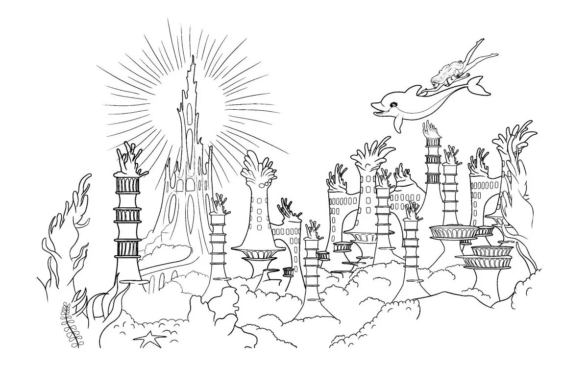 Intriguing coloring fantasy world