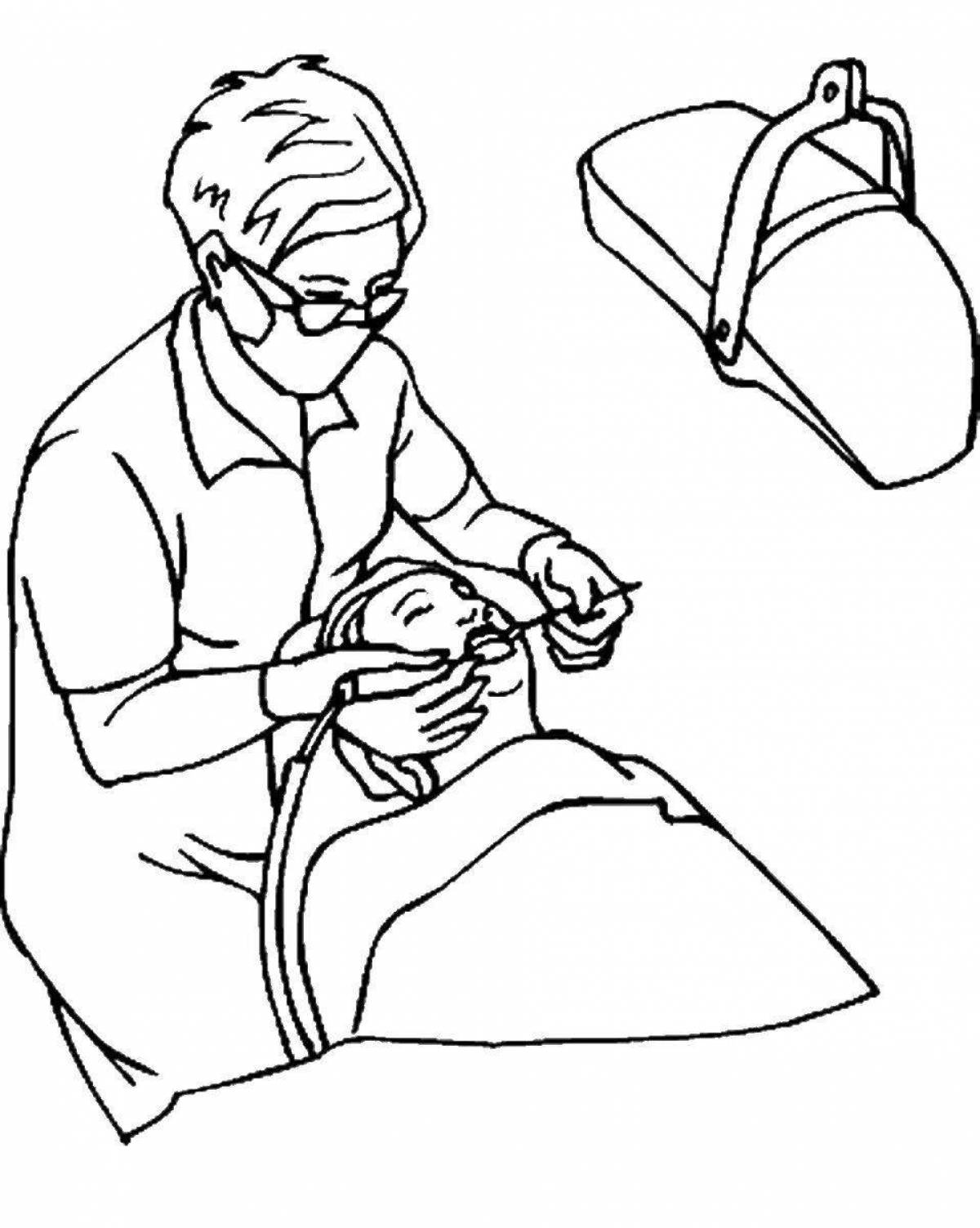 Bright dentist coloring page
