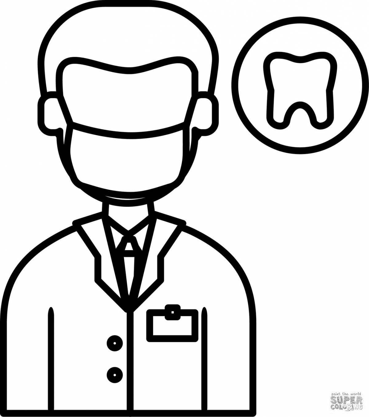 Crazy Coloring Dentist Coloring Page