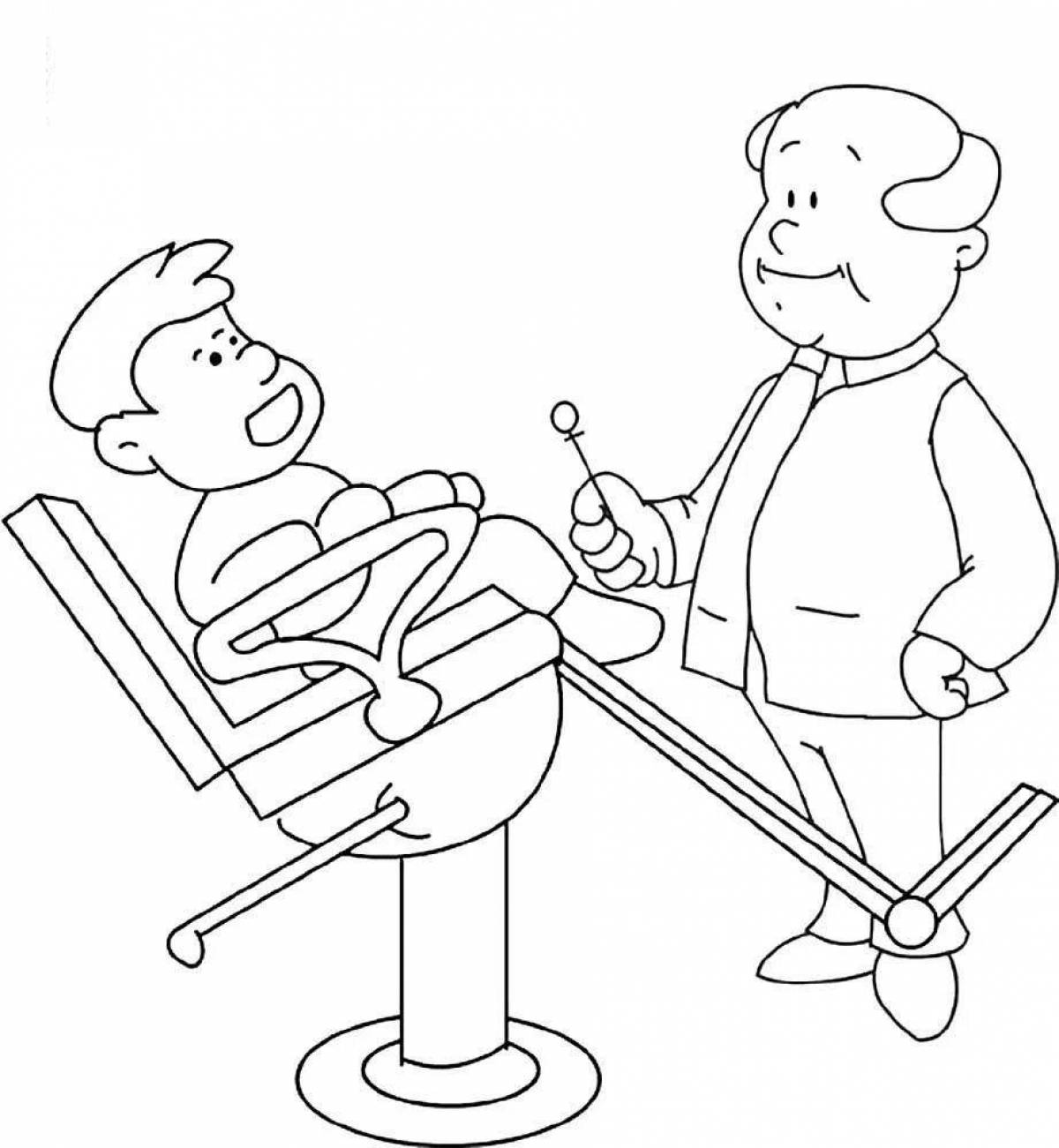 Dentist shimmer coloring page