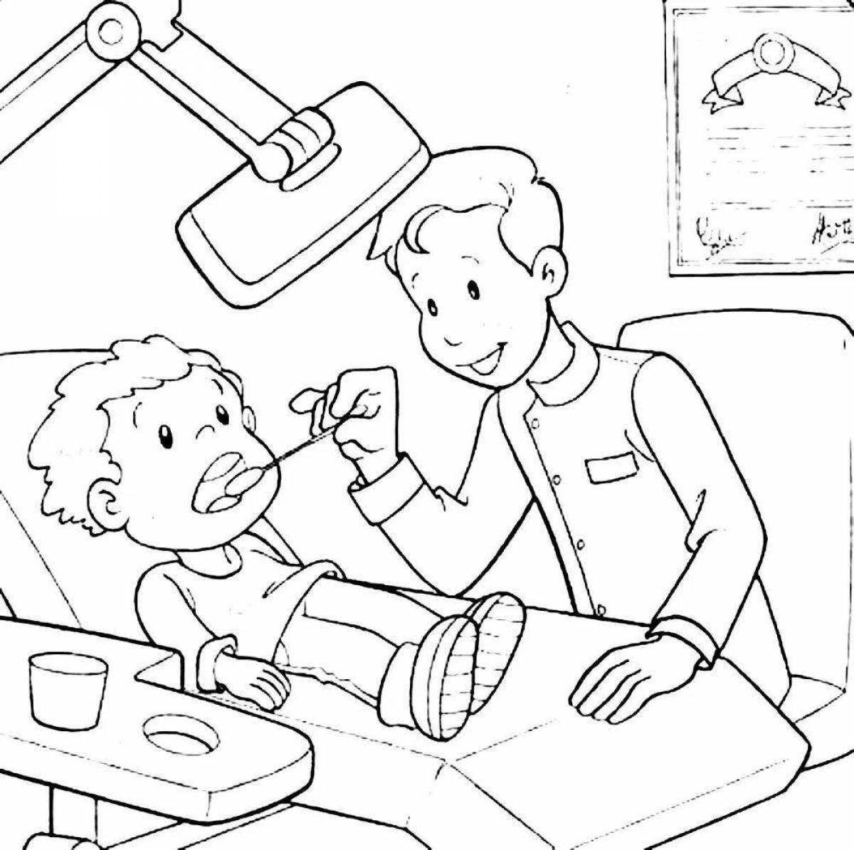 Sparkly dentist coloring book