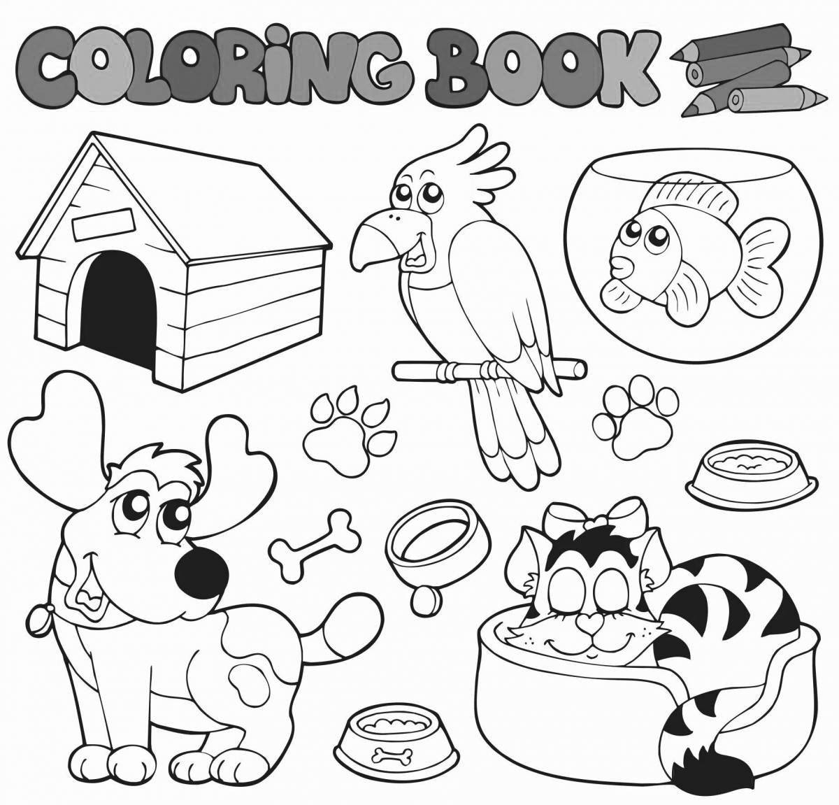 Adorable coloring pets' corner