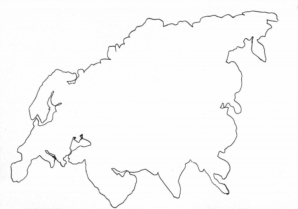 Привлекательная раскраска карты евразии