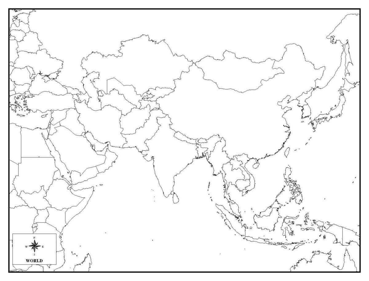 Coloring live map of eurasia