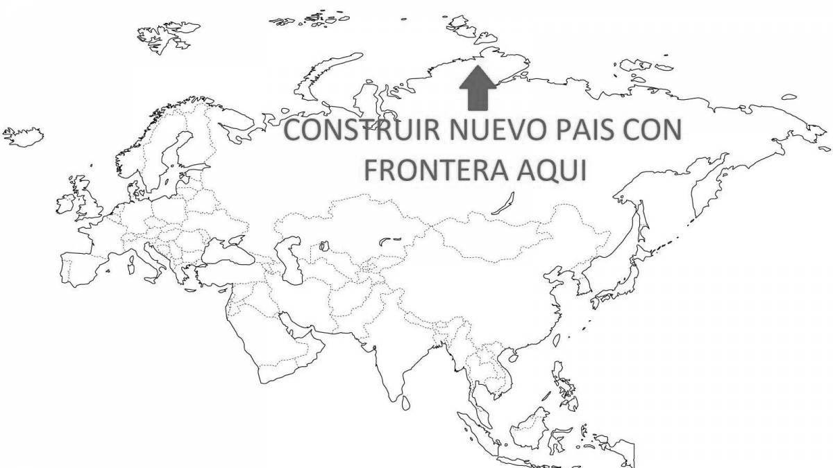 Color map of eurasia coloring book