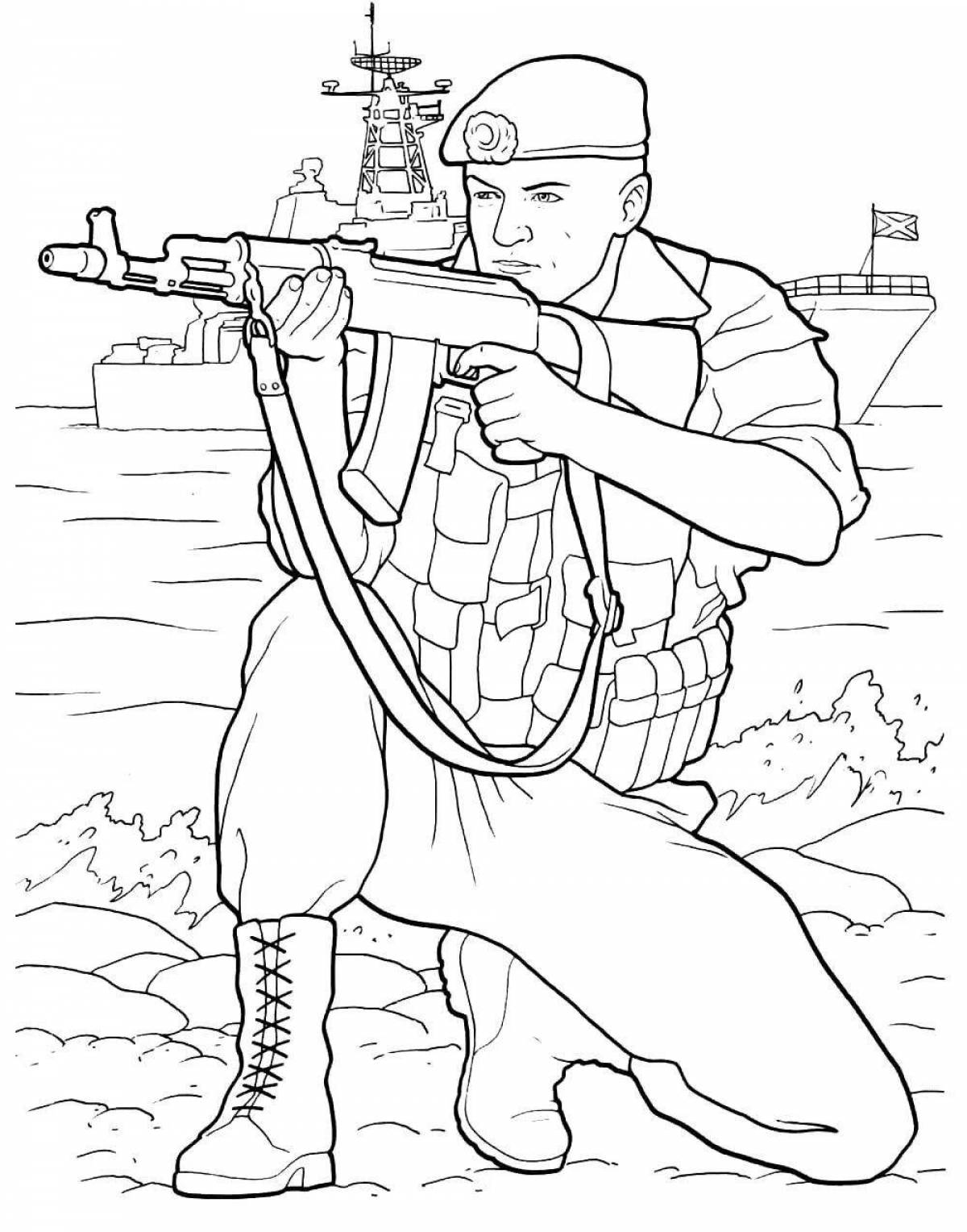 Coloring page brave marines