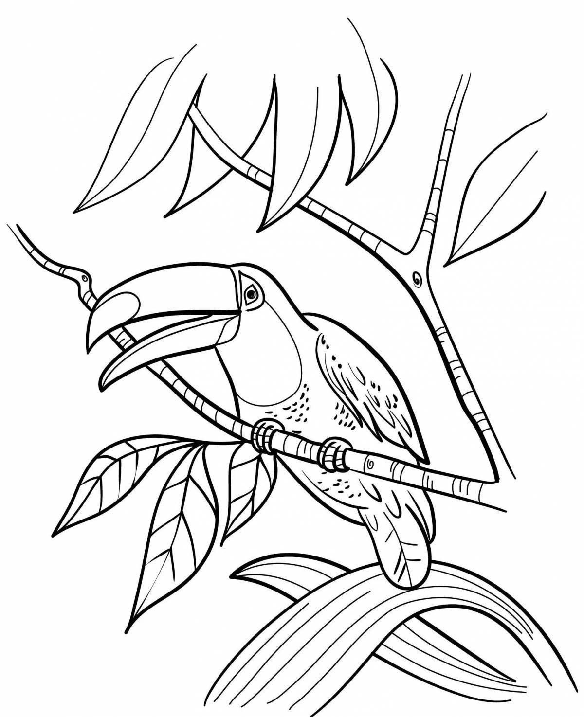Tropical animals majestic coloring pages