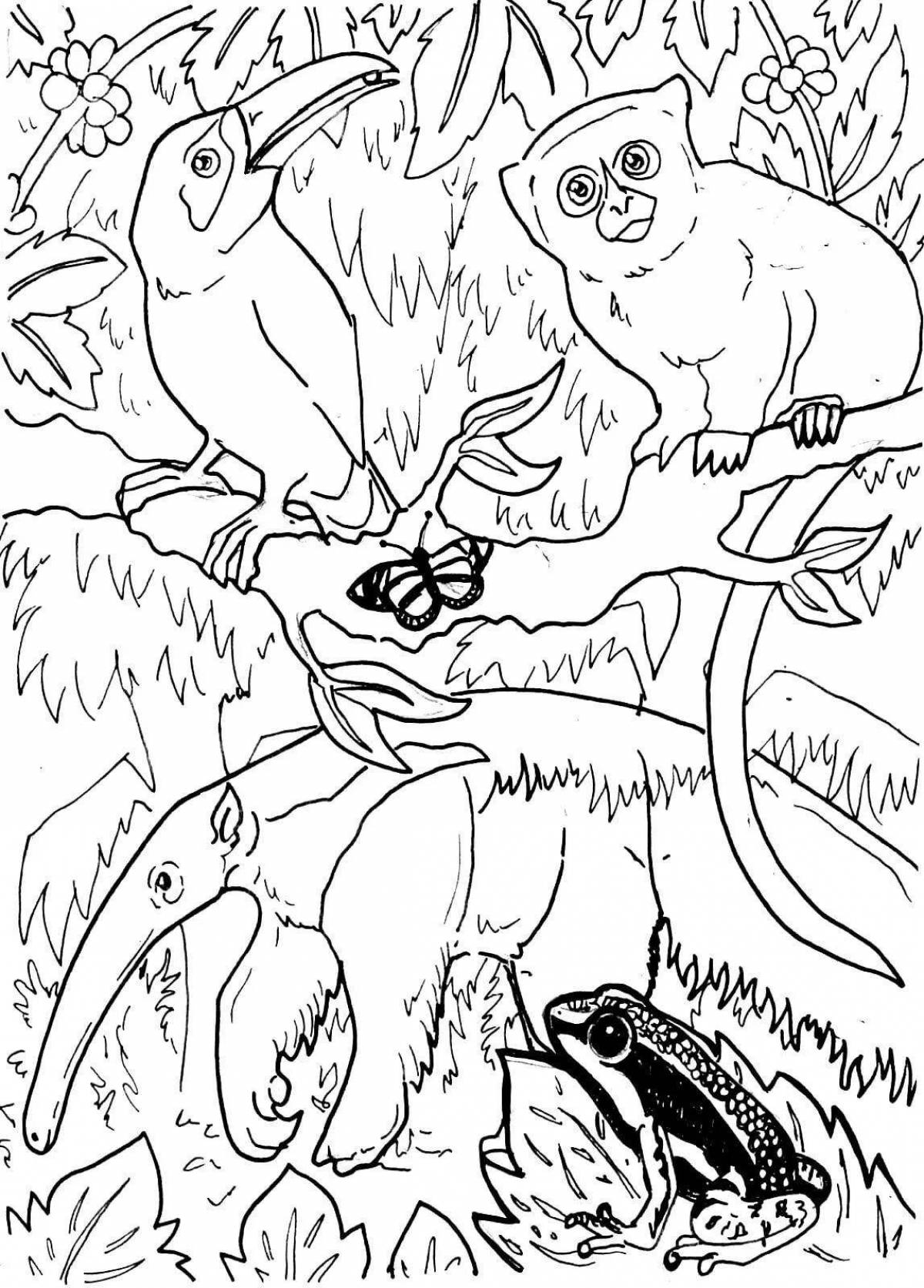 Awesome tropical animal coloring pages