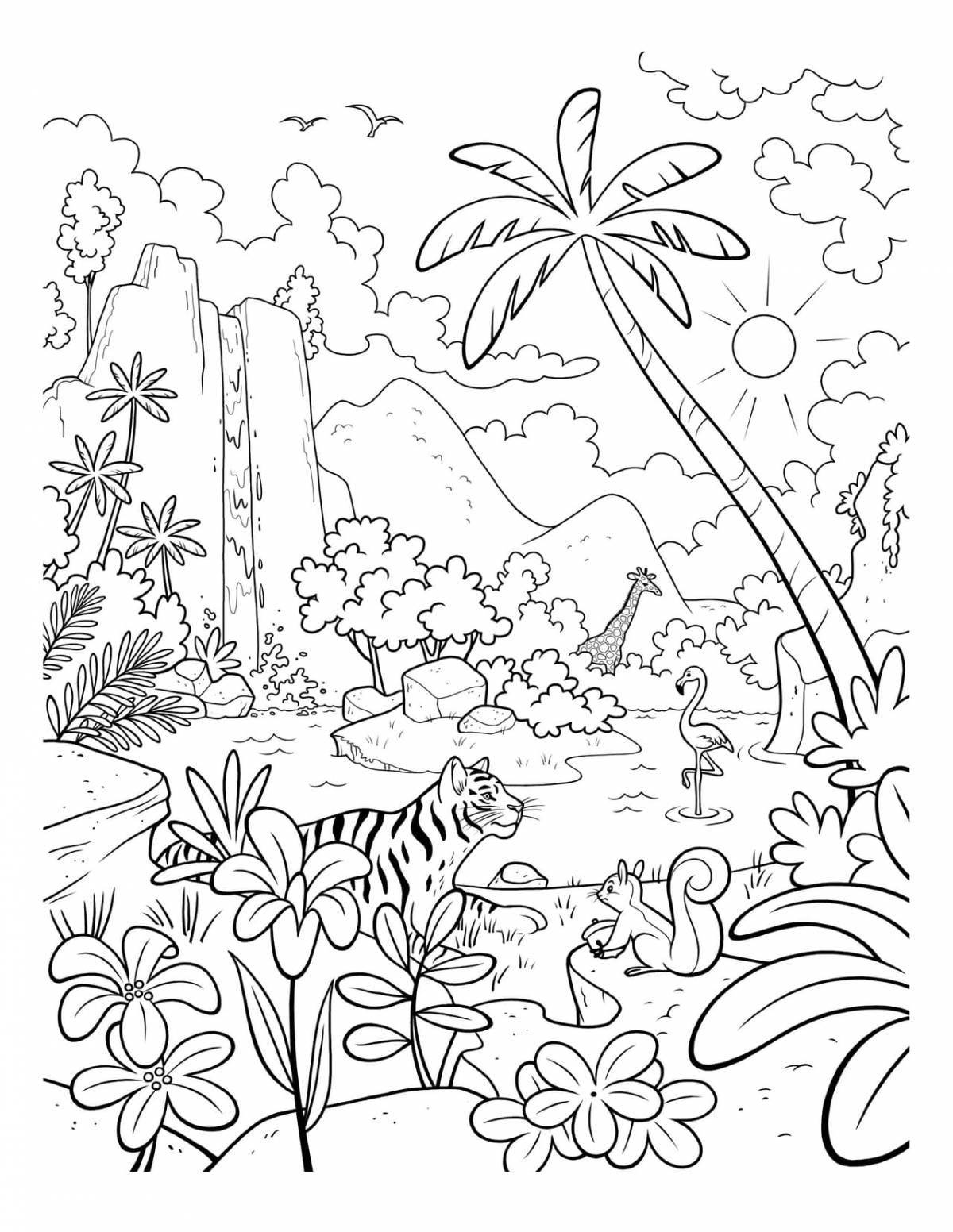 Раскраска джунгли для детей