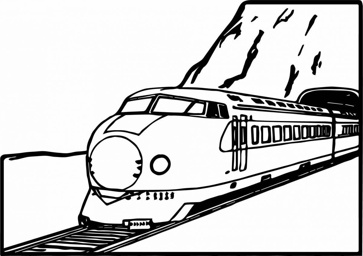 Радостный рисунок поезда