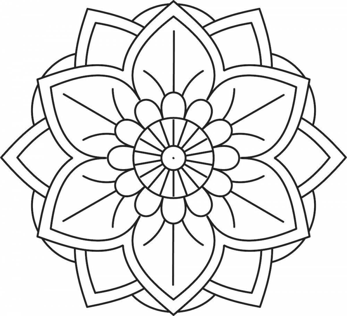 Beautiful coloring simple mandalas