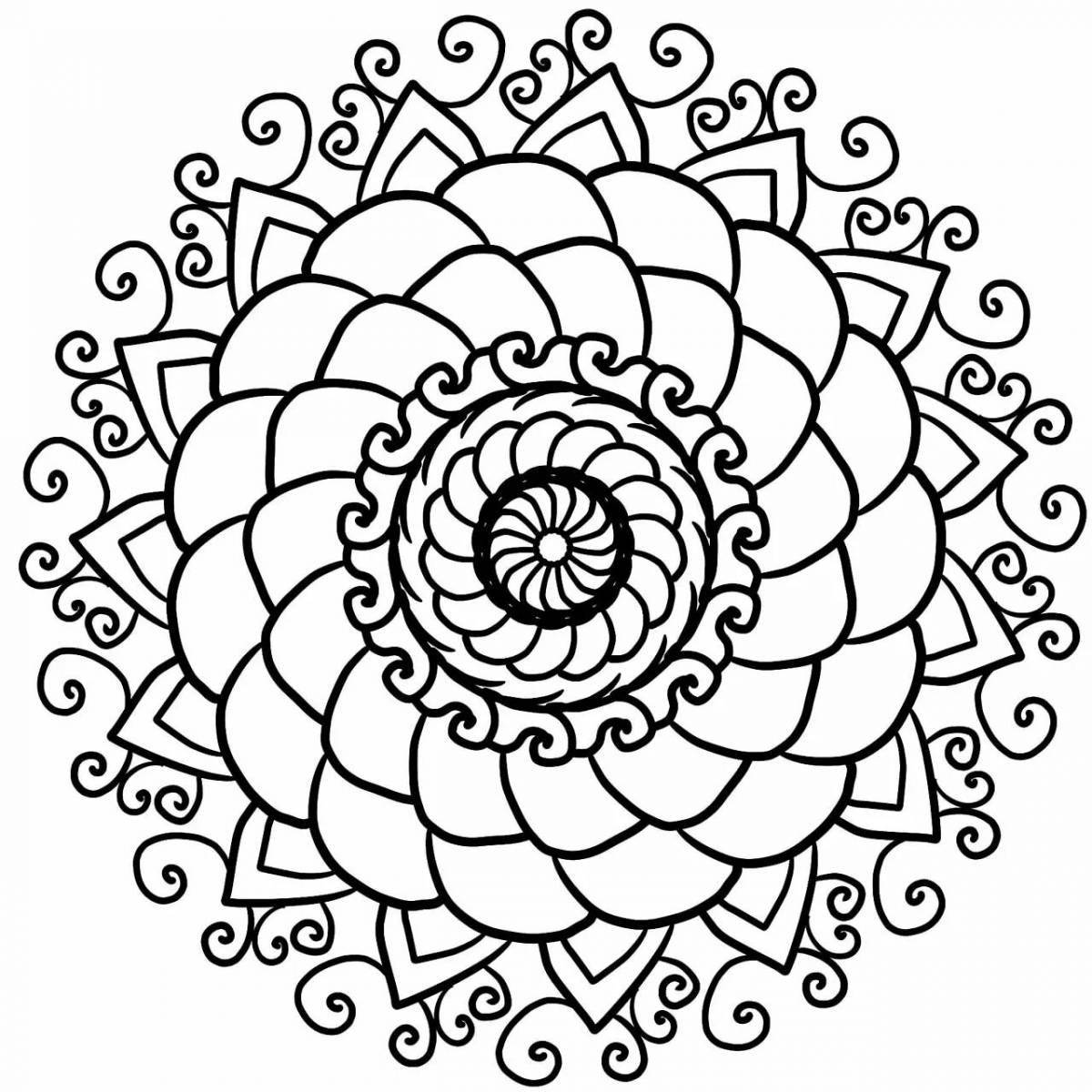 Dazzling coloring simple mandalas