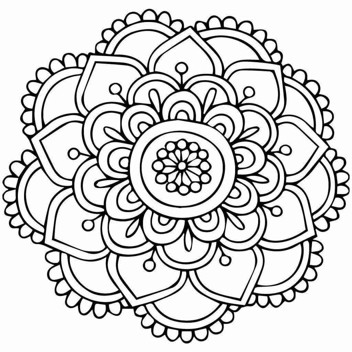 Fancy coloring simple mandalas