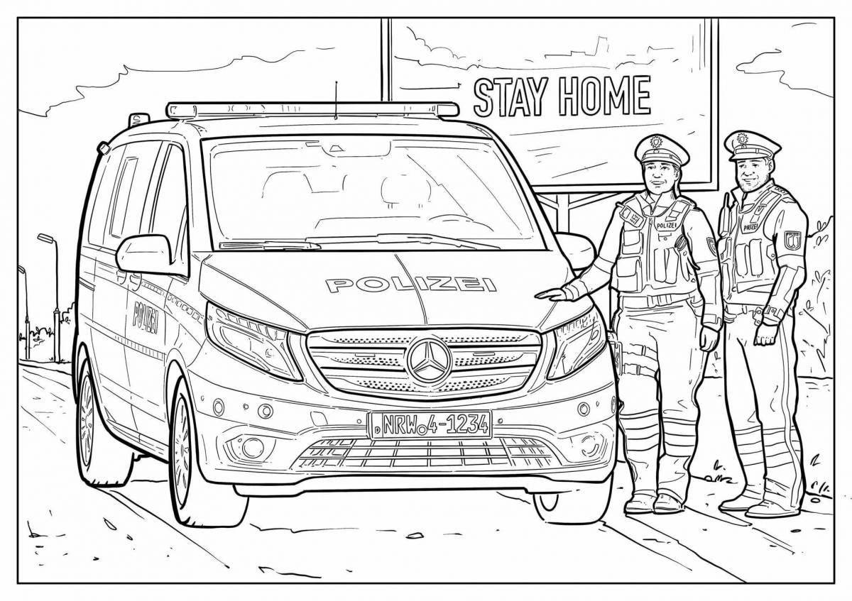 Cute traffic police coloring page