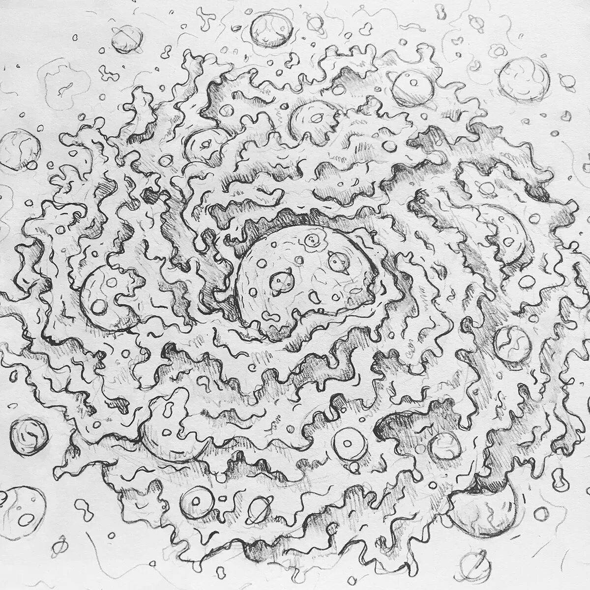 Раскраска цветущий млечный путь