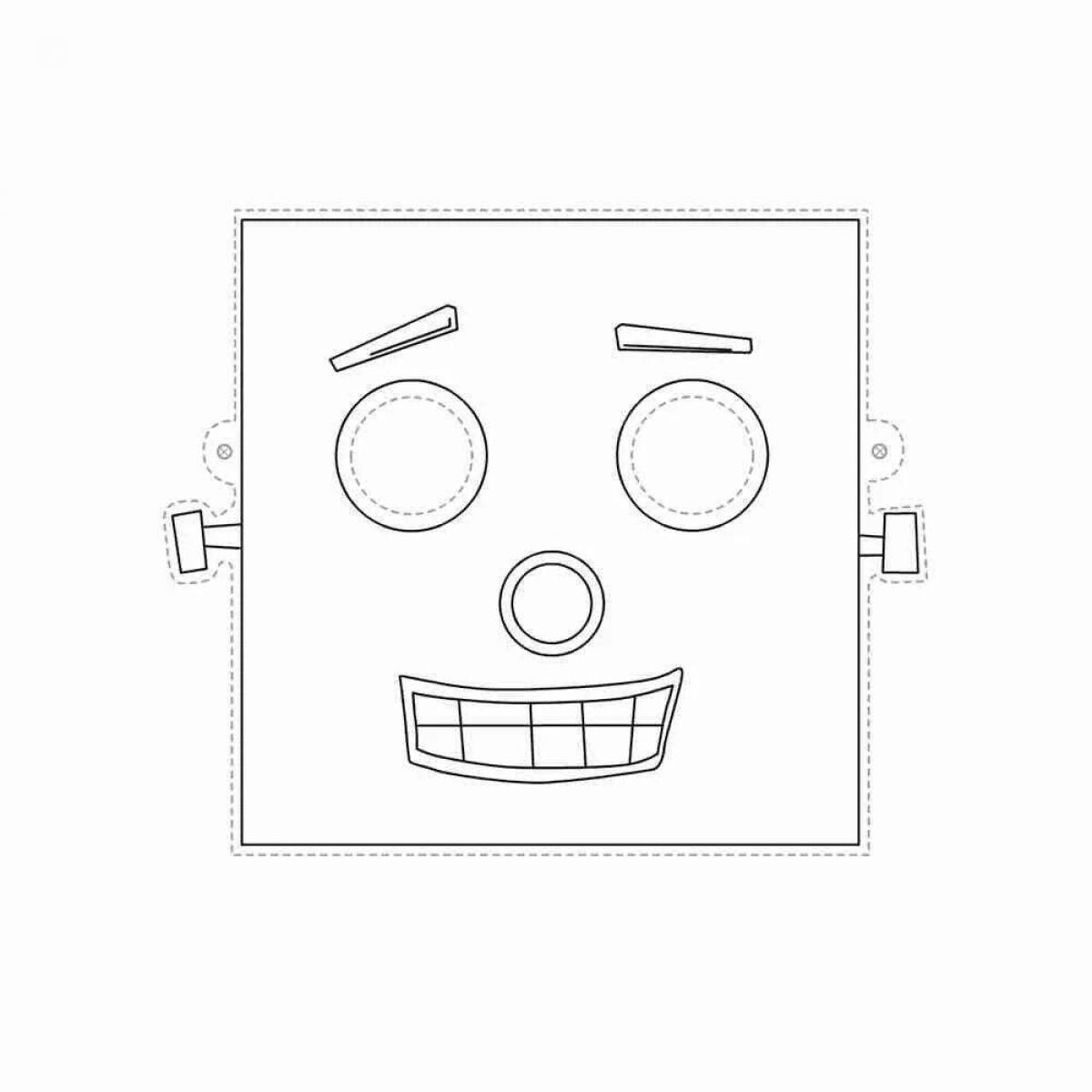 Colorful robot mask coloring page