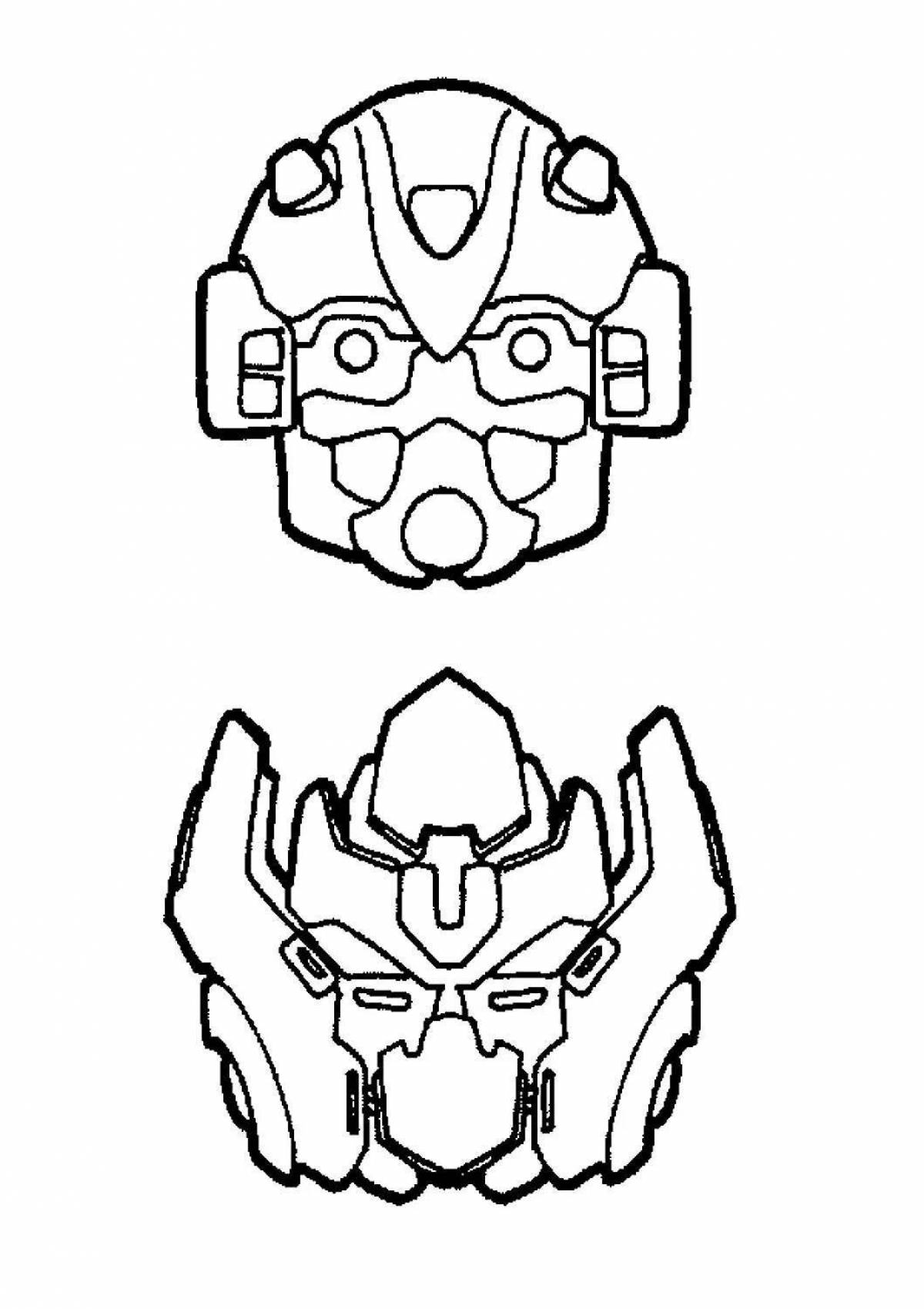 Exciting robot mask coloring book