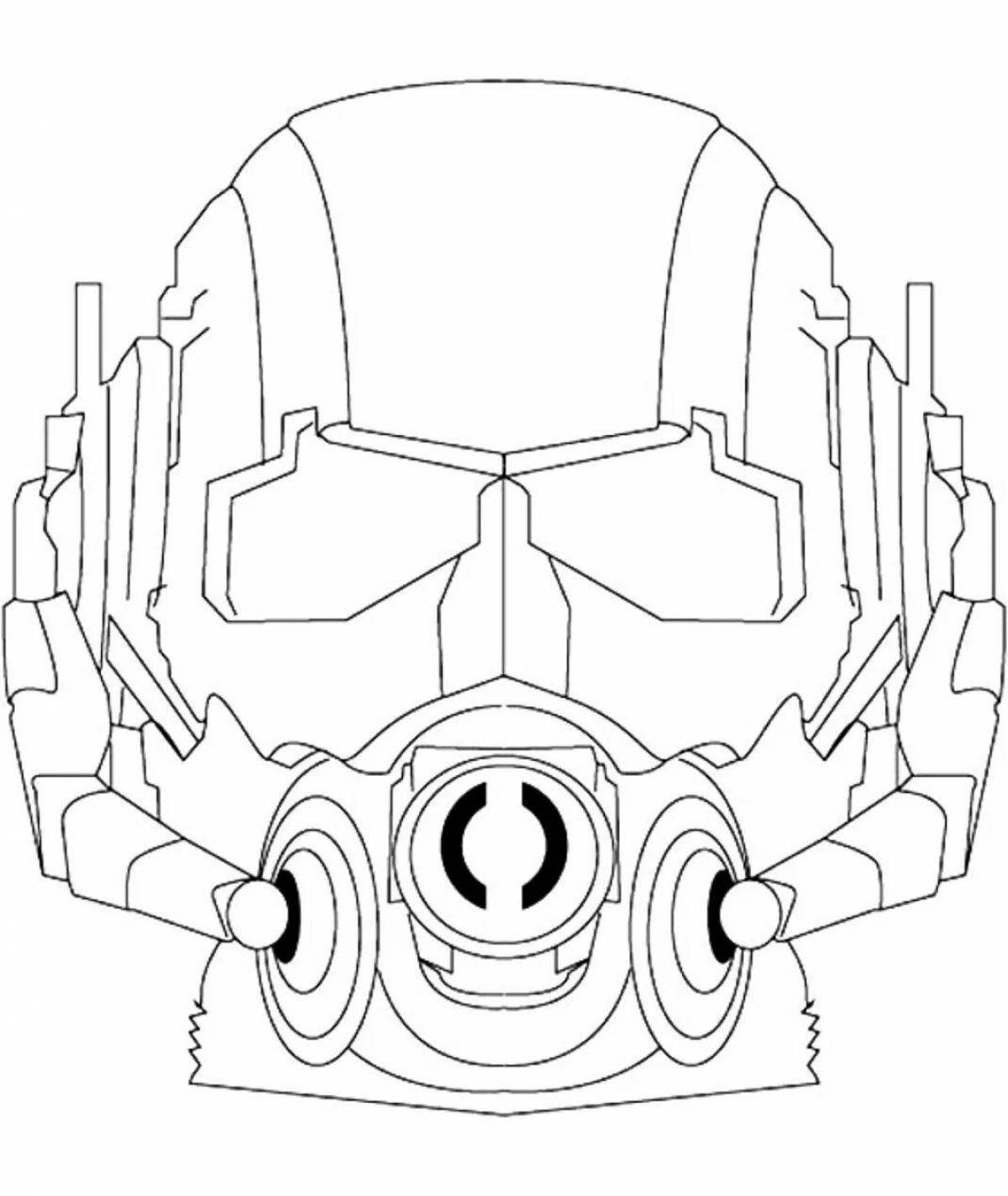 Подробный дизайн раскраски маски робота