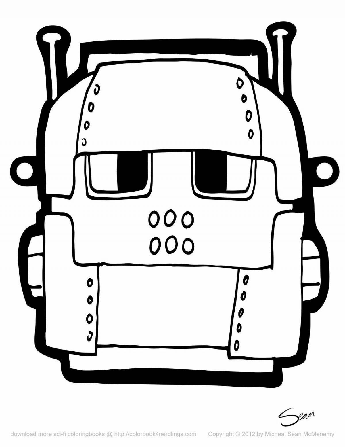 Colorful robot mask coloring picture