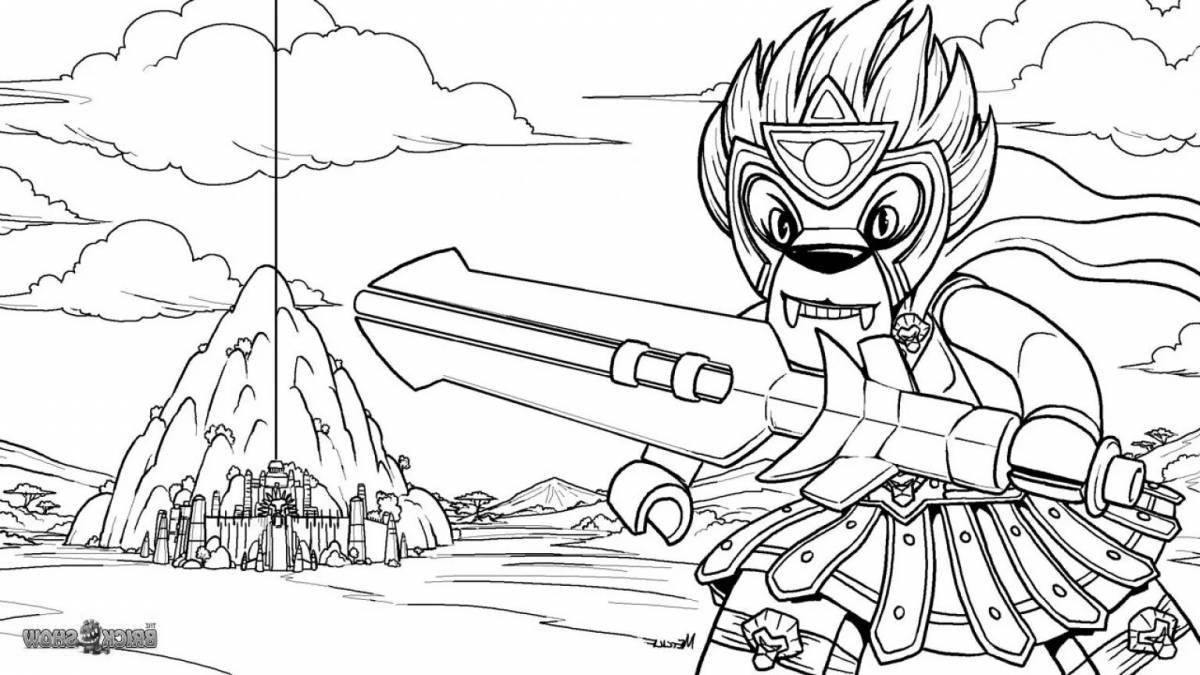 Colorful lego chima coloring page