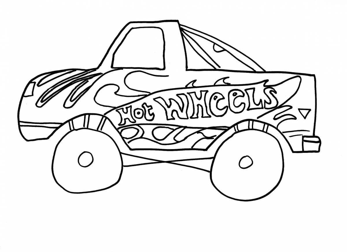 Racing truck coloring page